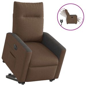 vidaXL Fauteuil inclinable &eacute;lectrique marron tissu