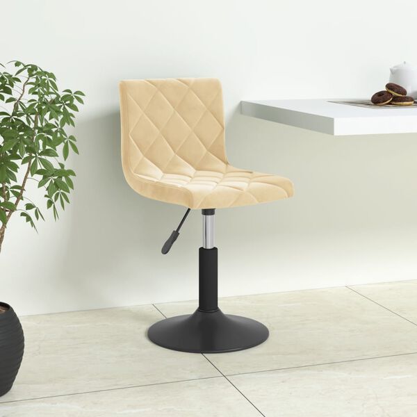 vidaXL Tabouret de bar Cr&egrave;me Velours