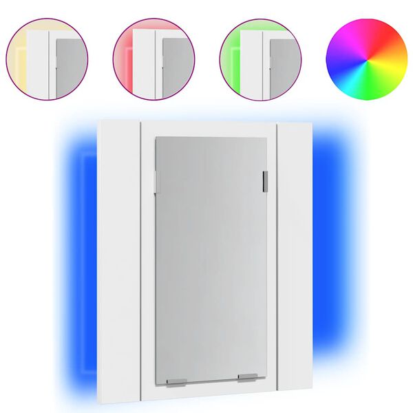 vidaXL Armoire salle de bain à miroir LED Blanc 40x12x45 cm Acrylique