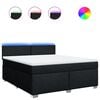 vidaXL Sommier &agrave; lattes de lit avec matelas Noir 180x200 cm Tissu