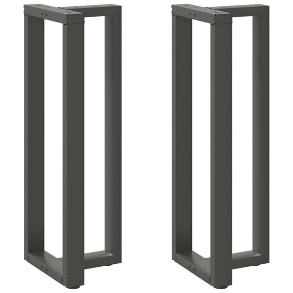 vidaXL Pieds de table de bar en forme de T, 2 pi&egrave;ces, anthracite, 50 x 35 x (110-111) cm, acier