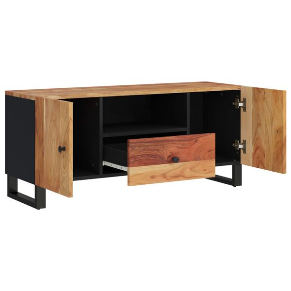 vidaXL Meuble TV 105x33,5x46 cm bois d'acacia solide et d'ing&eacute;nierie