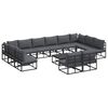 vidaXL Ensemble de canap&eacute; de jardin 13 pc Noir Aluminium