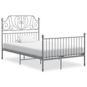 vidaXL Cadre de lit sans matelas gris m&eacute;tal 120x200 cm