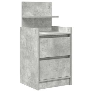 vidaXL Table de chevet avec 2 tiroirs gris b&eacute;ton 38x34x80 cm