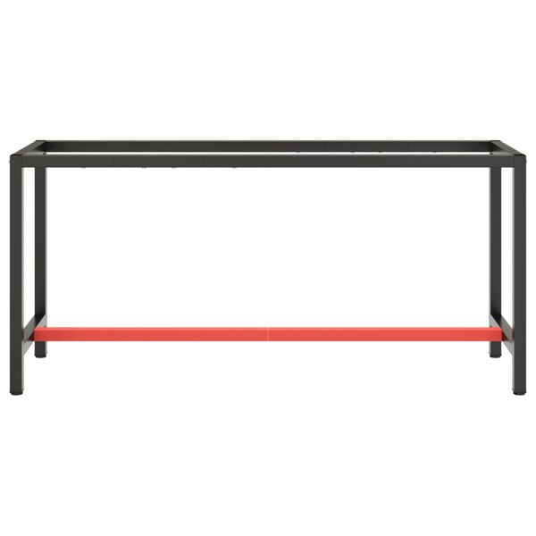 vidaXL Cadre de banc de travail Noir et rouge mat 170x50x79 cm M&eacute;tal