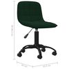 vidaXL Chaise pivotante de salle &agrave; manger Vert fonc&eacute; Velours