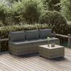 vidaXL Salon de jardin 4 pcs avec coussins Gris R&eacute;sine tress&eacute;e