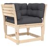 vidaXL Canap&eacute; de jardin accoudoirs avec coussins bois massif de pin