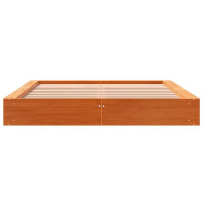 vidaXL Cadre de lit sans matelas cire marron 140x200cm bois pin massif