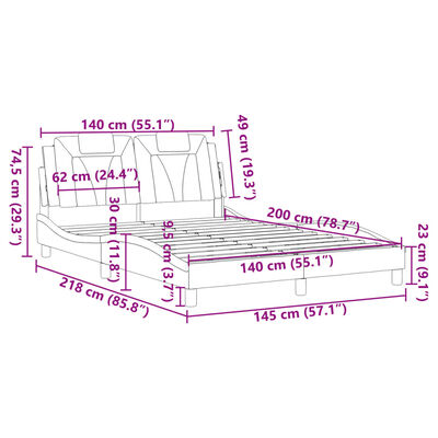 vidaXL Cadre de lit sans matelas noir 140x200 cm similicuir