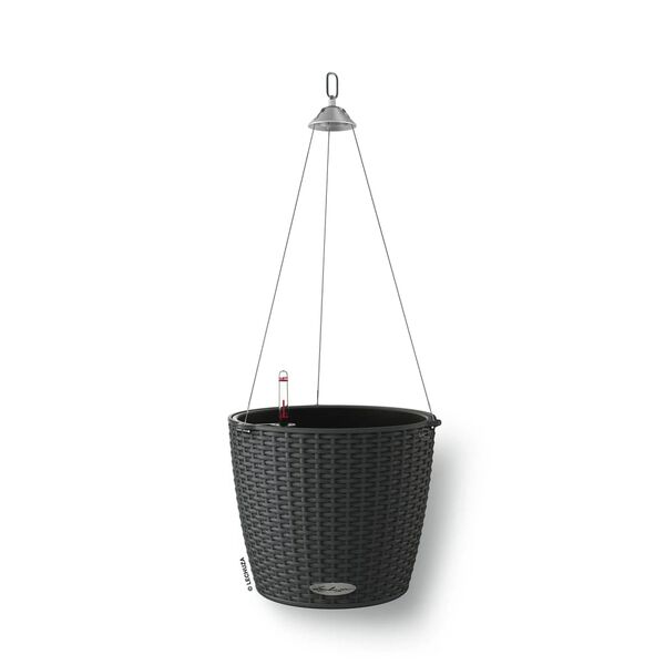 LECHUZA Jardini&egrave;re suspendue NIDO Cottage 28 ALL-IN-ONE Granite