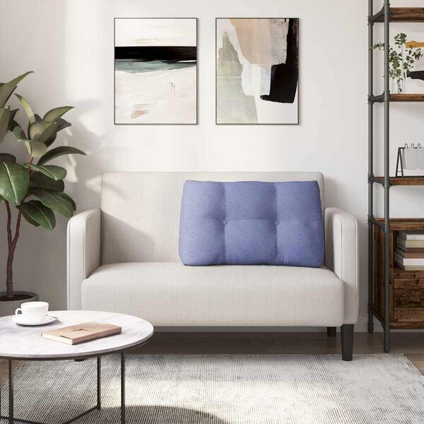 vidaXL Coussin de Dos Bleu denim 80 x 24 x 50 cm tissu