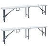 vidaXL Bancs de jardin pliables lot de 2 180 cm PEHD Blanc
