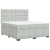 vidaXL Lit boxspring avec matelas Gris clair 180 x 200 cm Velours