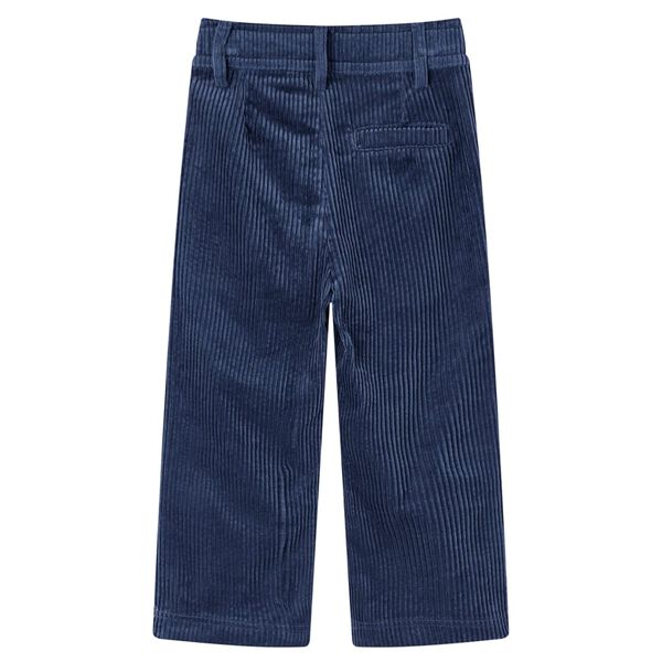 Pantalons pour enfants velours côtelé bleu marine 116