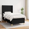 vidaXL Sommier &agrave; lattes de lit avec matelas Noir 100x200 cm Tissu