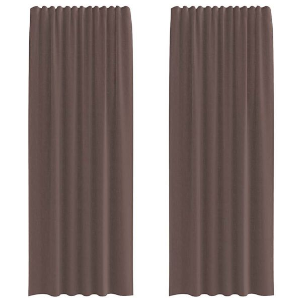 vidaXL Rideaux en voile avec passants 2 pcs marron