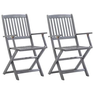 vidaXL Chaises pliables d'ext&eacute;rieur lot de 2 Bois d'acacia solide