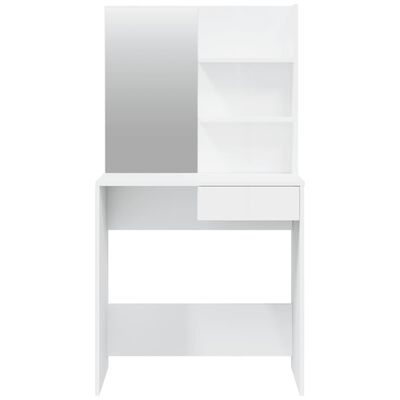 vidaXL Coiffeuse avec miroir Blanc brillant 74,5x40x141 cm