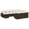vidaXL Salon de jardin et coussins 11 pcs marron r&eacute;sine tress&eacute;e