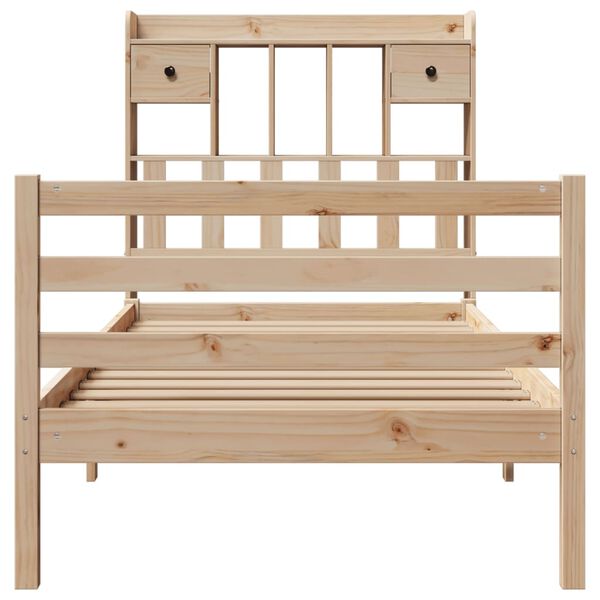 vidaXL Lit bibliothèque sans matelas 90x190 cm bois de pin massif