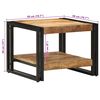 vidaXL Table basse 50x50x38 cm bois de manguier massif brut