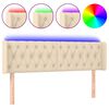 vidaXL T&ecirc;te de lit &agrave; LED Cr&egrave;me 163x16x78/88 cm Tissu