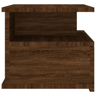 vidaXL Table de chevet flottante Chêne marron Bois d’ingénierie