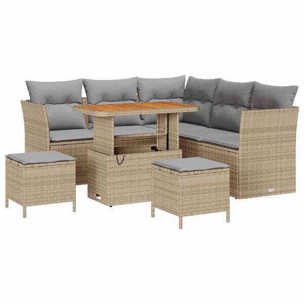 vidaXL Ensemble de canap&eacute; de jardin 8 pcs beige et gris clair