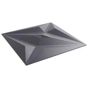 vidaXL Panneaux muraux 12 pc 50 x 50 cm Gris &Eacute;toile Mousse XPS