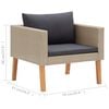 vidaXL Salon de jardin 3 pcs avec coussins R&eacute;sine tress&eacute;e Beige