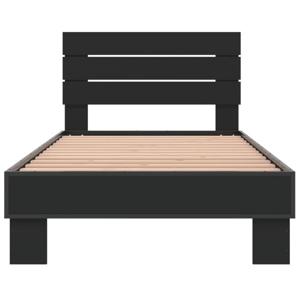 vidaXL Cadre de lit sans matelas noir 100x200 cm