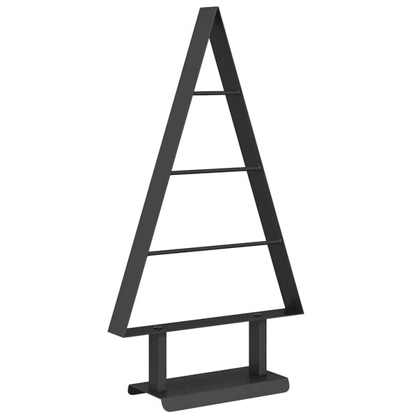 vidaXL Arbre de No&euml;l en m&eacute;tal avec support Noir 60 cm Acier