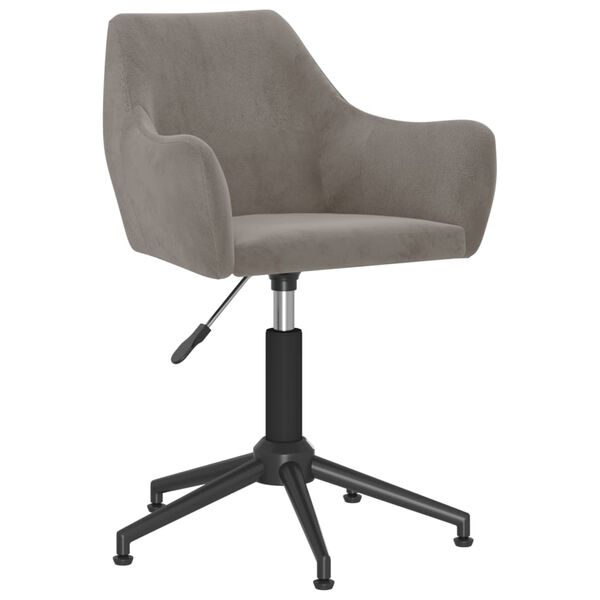 vidaXL Chaise pivotante de salle &agrave; manger Gris clair Velours