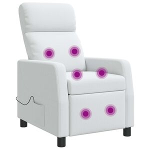vidaXL Fauteuil de massage inclinable Blanc Tissu