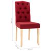 vidaXL Chaises &agrave; manger lot de 6 rouge bordeaux tissu