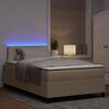 vidaXL Lit &agrave; ressort LED Gris clair et blanc 120 x 190 cm