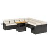 vidaXL Salon de jardin 11 pcs avec coussins noir r&eacute;sine tress&eacute;e