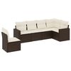 vidaXL Salon de jardin avec coussins 6 pcs marron r&eacute;sine tress&eacute;e