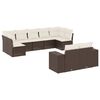 vidaXL Salon de jardin avec coussins 9 pcs marron r&eacute;sine tress&eacute;e