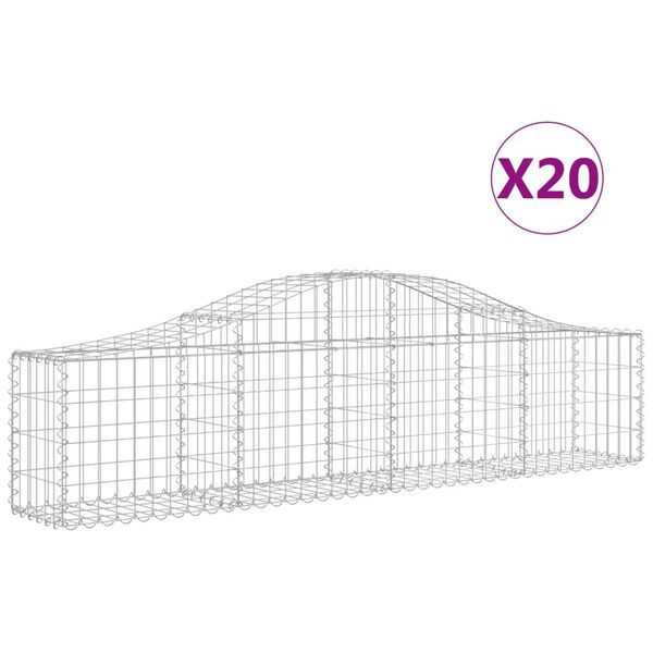 vidaXL Paniers &agrave; gabions arqu&eacute;s 20 pcs 200x30x40/60 cm Fer galvanis&eacute;