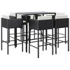 vidaXL Ensemble de bar de jardin 7 pcs avec coussins noir poly rotin