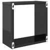vidaXL &Eacute;tag&egrave;res cube murales 2 pcs Gris brillant 30x15x30 cm