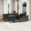 vidaXL Ensemble de canap&eacute; de jardin avec coussin 13 pcs Noir