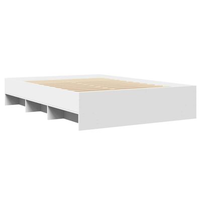 vidaXL Cadre de lit sans matelas blanc 120x190 cm bois d'ingénierie