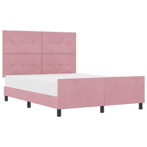 vidaXL Lit &agrave; ressorts avec t&ecirc;te de lit Rose 160 x 200 cm Velours