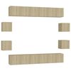 vidaXL Ensemble de meubles TV 10 pcs Ch&ecirc;ne sonoma Bois d'ing&eacute;nierie