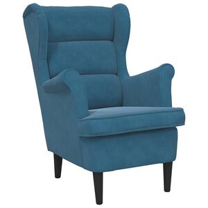 vidaXL Fauteuil bleu velours