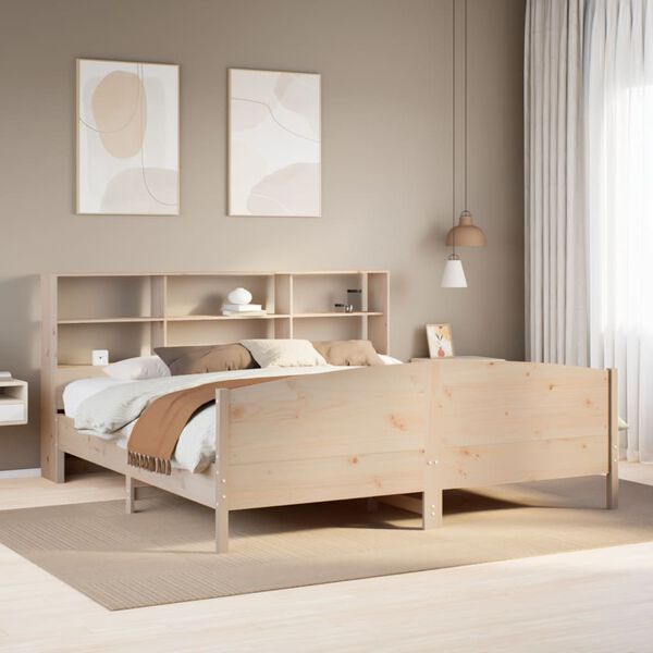 vidaXL Lit biblioth&egrave;que sans matelas 180x200 cm bois massif de pin